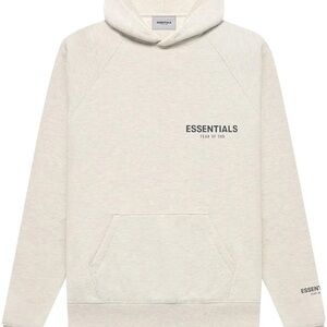 Fear of God Essentials Pullover Hoodie 'Light Heather Oatmeal' SIZE SMALL